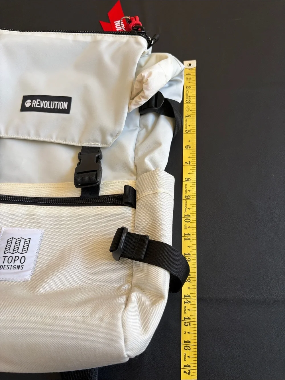 Topo Designs x Revolution Rolltop Backpack White Water-Resistant Laptop Travel D